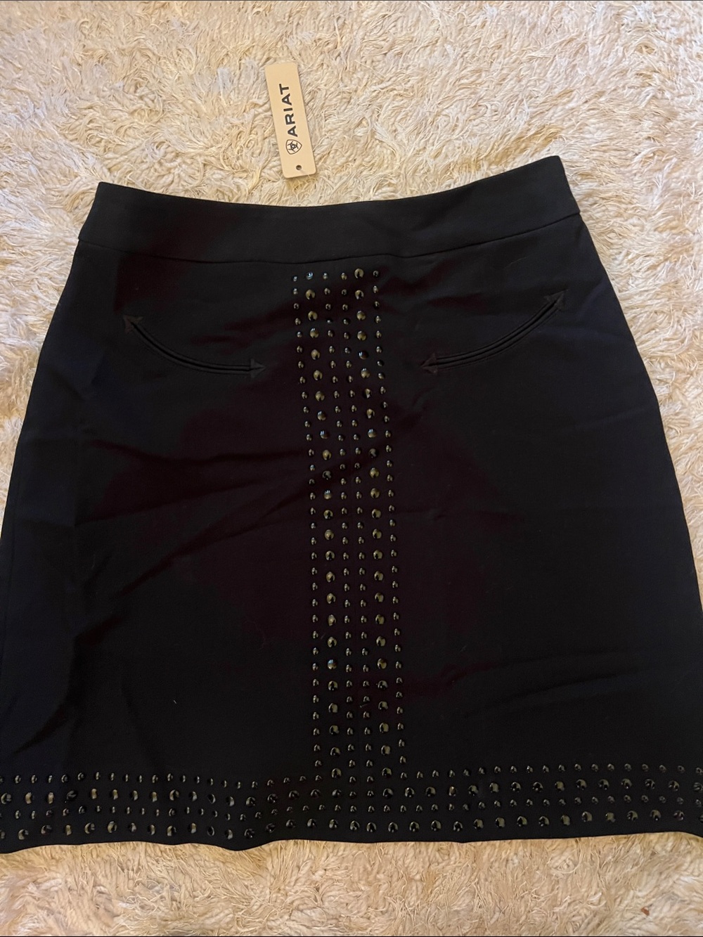 NWT Ariat Black Mini Skirt with Gunmetal Stud Trim
